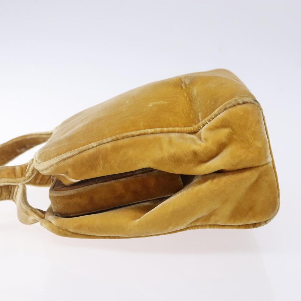 PRADA Hand Bag Velor Yellow Gold - Picture 5 of 12